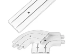 Bestlivings Gardinenschienen^120 cm Innenlaufschiene 2 Läufig & 2er Set Rundbogen