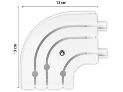 Bestlivings Gardinenschienen^180 cm Innenlaufschiene 3 Läufig & 2er Set Rundbogen / 2 x 90 cm
