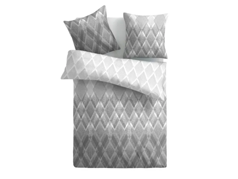 Bestlivings Bettwäsche Satin 80 x 80 cm & 135 x 200 cm Raute Grau