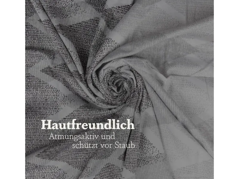 Bestlivings Bettwäsche Satin 80 x 80 cm & 135 x 200 cm Raute Grau