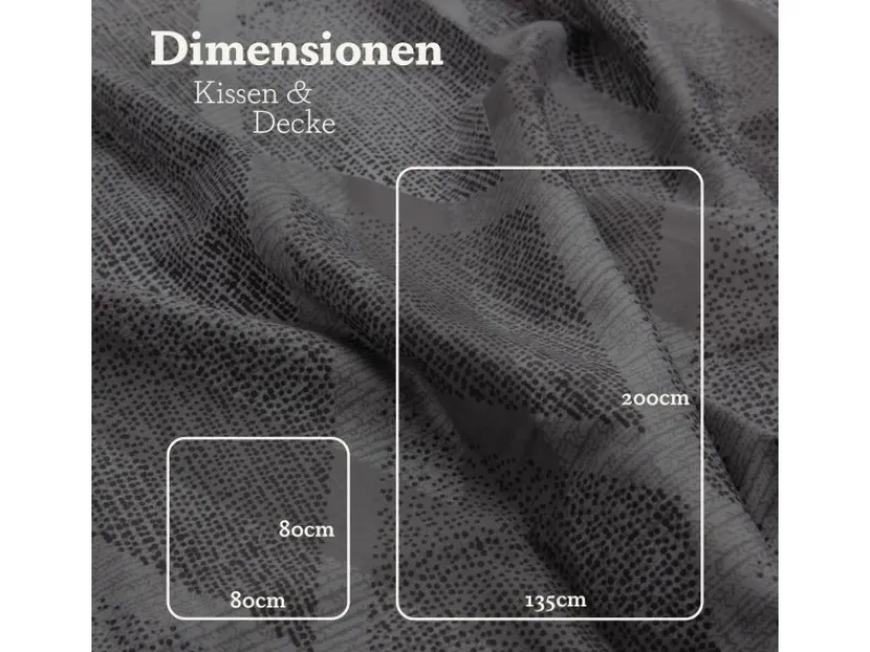 Bestlivings Bettwäsche Satin 80 x 80 cm & 135 x 200 cm Raute Grau