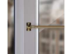 Bestlivings Gardinen|Seilspanngarnituren^Cafehausstangen Messing Gold 75 bis 125 cm