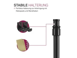 Bestlivings Cafehausstangen Schwarz 125 bis 225 cm