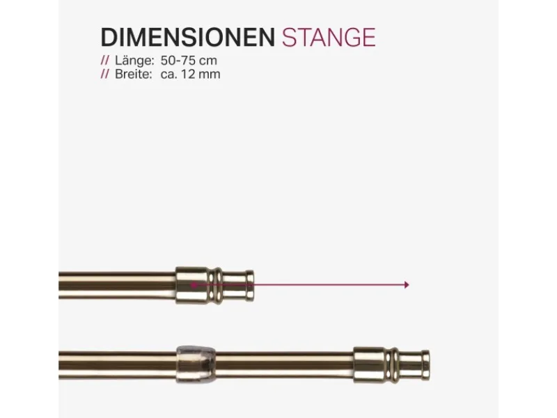 Bestlivings Türvorhänge|Seilspanngarnituren^Cafehausstangen Messing Gold 50 bis 75 cm