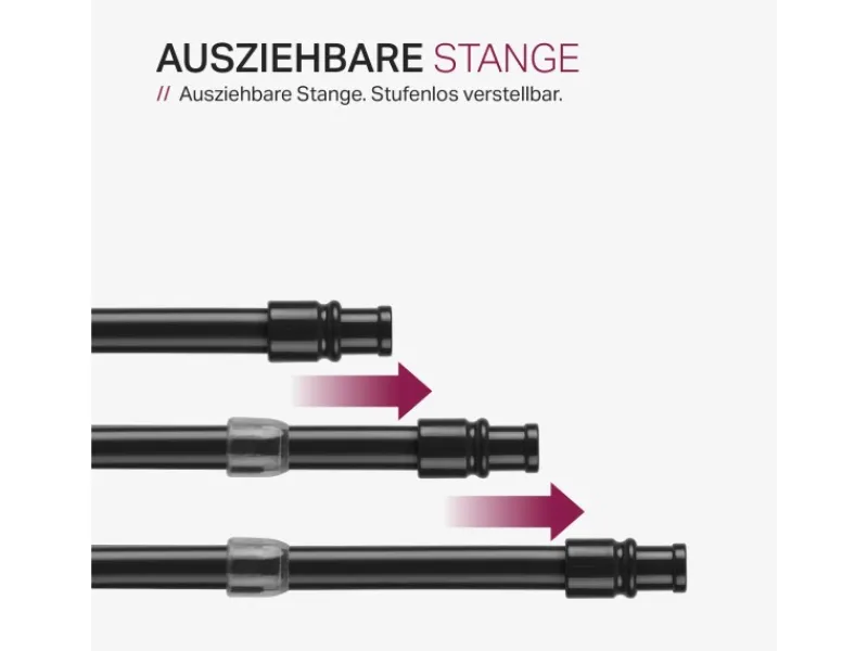 Bestlivings Cafehausstangen Schwarz 75 bis 125 cm & Klemmträger