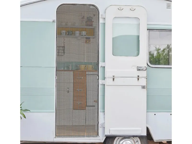 Bestlivings Fadengardine Vorhang für Wohnwagen in Anthrazit 56 cm x 185 cm