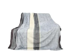 Bestlivings Überwürfe|Decken^Flanell Kuscheldecke Soft Touch 130 x 170 Bella Casa Hellgrau Ranke