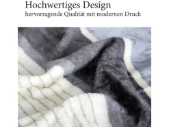 Bestlivings Überwürfe|Decken^Flanell Kuscheldecke Soft Touch 130 x 170 Bella Casa Hellgrau Ranke