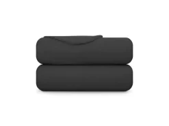 Bestlivings Überwürfe^Fleecedecke Mit Kedernaht 130 x 170 cm Schwarz