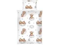 Bestlivings Bettwäsche^Kinder Bettwäsche 100 x 135 cm & 40 x 60 cm - Bärchen Wolke