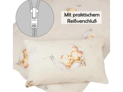 Bestlivings Überwürfe|Bettwäsche^Kinder Bettwäsche 100 x 135 cm & 40 x 60 cm - Bärchen Beige