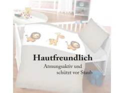 Bestlivings Bettwäsche^Kinder Bettwäsche 100 x 135 cm & 40 x 60 cm - Löwe & Giraffe