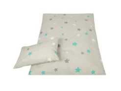 Bestlivings Bettwäsche^Kinder Bettwäsche 100 x 135 cm & 40 x 60 cm - Sterne Grau