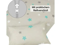Bestlivings Bettwäsche^Kinder Bettwäsche 100 x 135 cm & 40 x 60 cm - Sterne Grau