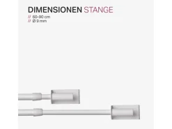 Bestlivings Seilspanngarnituren|Gardinenstangen^Klemmstange Spannvitrage Twist 60 bis 90 cm Weiß