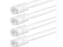 Bestlivings Seilspanngarnituren|Gardinenstangen^Klemmstangen mit Schraubtechnik Weiß 60 bis 90 cm 4er Pack