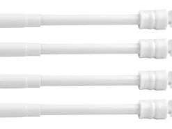 Bestlivings Seilspanngarnituren|Gardinenstangen^Klemmstangen mit Schraubtechnik Weiß 60 bis 90 cm 4er Pack