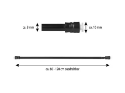 Bestlivings Seilspanngarnituren|Vorhänge^Klemmstangen mit Schraubtechnik Schwarz 80 bis 120 cm 2er Pack
