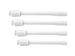 Bestlivings Gardinenstangen^Klemmstangen mit Schraubtechnik Weiß 25 bis 40 cm 4er Pack