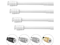 Bestlivings Gardinenstangen^Klemmstangen mit Schraubtechnik Weiß 25 bis 40 cm 4er Pack