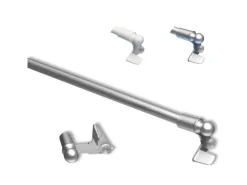 Bestlivings Vorhänge|Seilspanngarnituren^Klemmstangen Ausziehbar Matt Silber 60 bis 80 cm