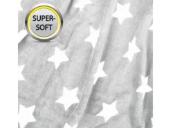 Bestlivings Überwürfe|Decken^Kuscheldecke Mit Sternen 180 x 220 cm Hellgrau