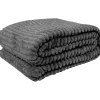 Bestlivings Kuscheldecke Jacquard Flanell 180 x 220 cm Anthrazit