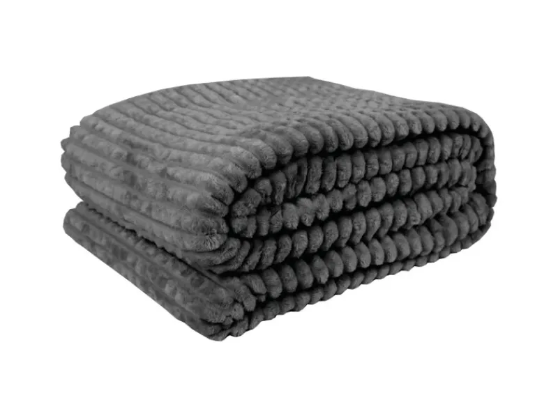 Bestlivings Kuscheldecke Jacquard Flanell 180 x 220 cm Anthrazit