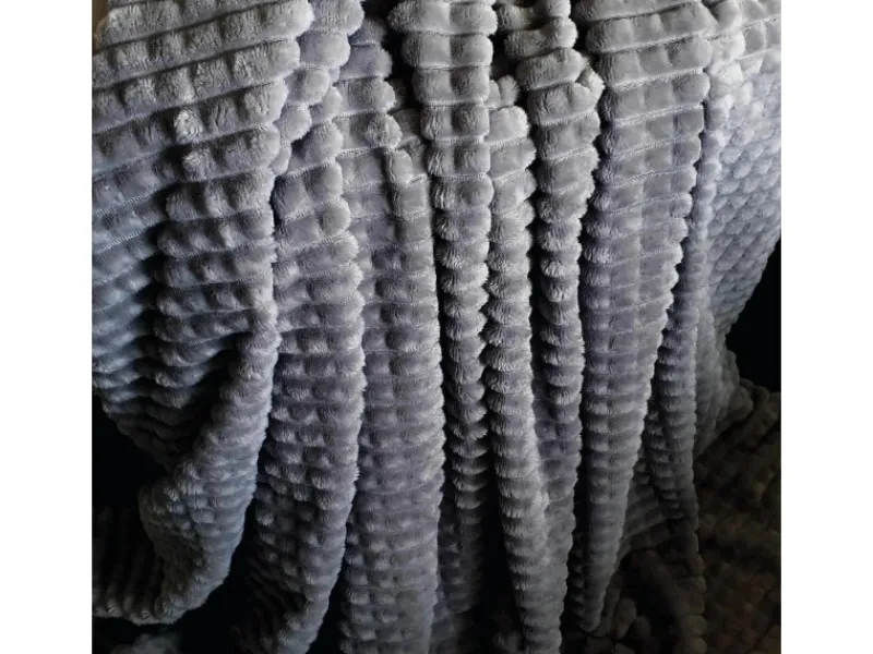 Bestlivings Kuscheldecke Jacquard Flanell 180 x 220 cm Anthrazit