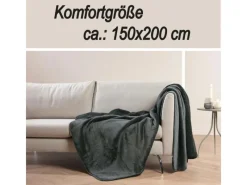 Bestlivings Überwürfe|Decken^Kuscheldecke Teddy Fleece Sherpa Flanell 150 x 200 cm Schwarz