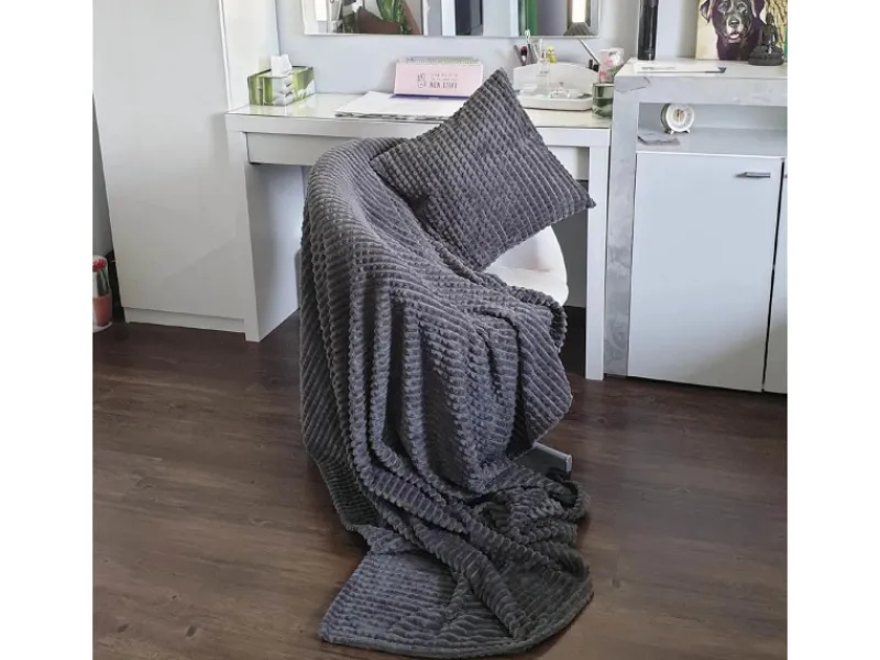 Bestlivings Überwürfe^Kuscheldecke-Kissen Set Jacquard-Flannel 150 x 200 cm