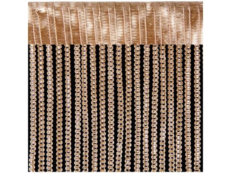 Bestlivings Türvorhänge^Metall Optik Fadenvorhang Trennvorhang Gardine Stangendurchzug ca. 90 cm x 200 cm Gold