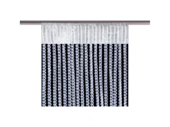 Bestlivings Metallic Fadenvorhang Trennvorhang Gardine 90 cm x 250 cm Weiß Stangendurchzug