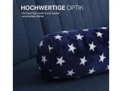 Bestlivings Kissen^Nackenrolle Blau Sterne 16 x 30 cm