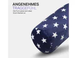 Bestlivings Kissen^Nackenrolle Blau Sterne 16 x 30 cm