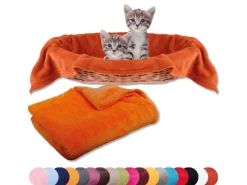 Bestlivings Tierdecke Katzendecke Mikrofaser 80 x 120 cm Terracotta