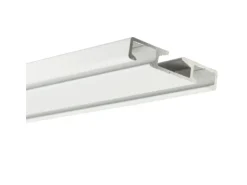 Bestlivings Gardinenschienen^Vorhangschiene 240 cm Aluminium Weiß 2 Lauf / 2 x 120 cm