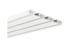 Bestlivings Gardinenschienen^Vorhangschiene Aluminium Weiß 4 Lauf 90 cm