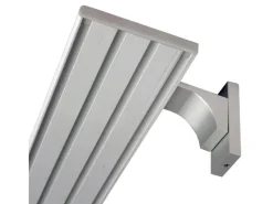 Bestlivings Vorhangschiene 210 cm Aluminium inkl. Wandträger Silber 4 Lauf / 90 cm & 120 cm