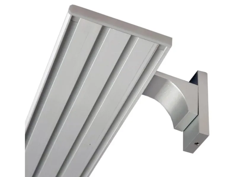 Bestlivings Vorhangschiene 210 cm Aluminium inkl. Wandträger Silber 4 Lauf / 90 cm & 120 cm