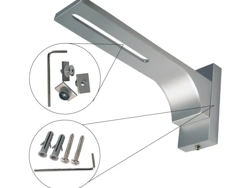 Bestlivings Vorhangschiene 210 cm Aluminium inkl. Wandträger Silber 4 Lauf / 90 cm & 120 cm