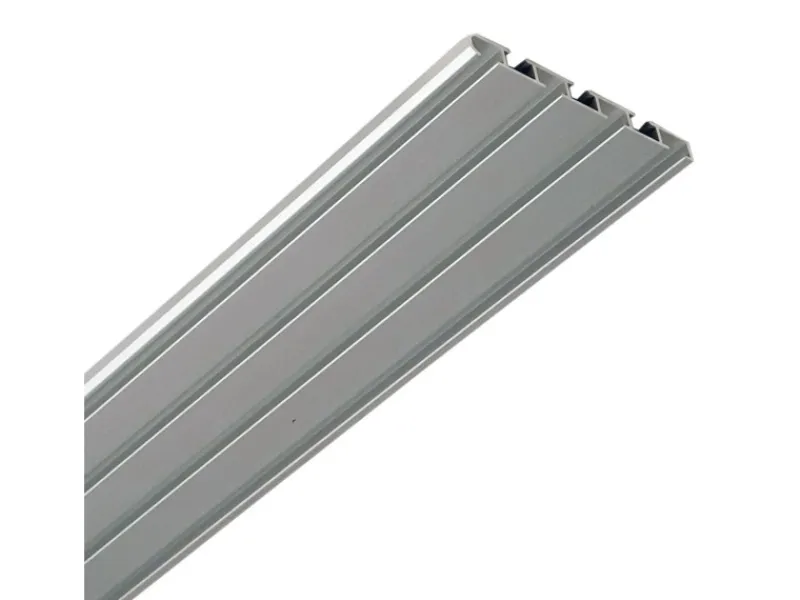 Bestlivings Vorhangschiene Aluminium Silber 3 bis 4 Lauf 120 cm