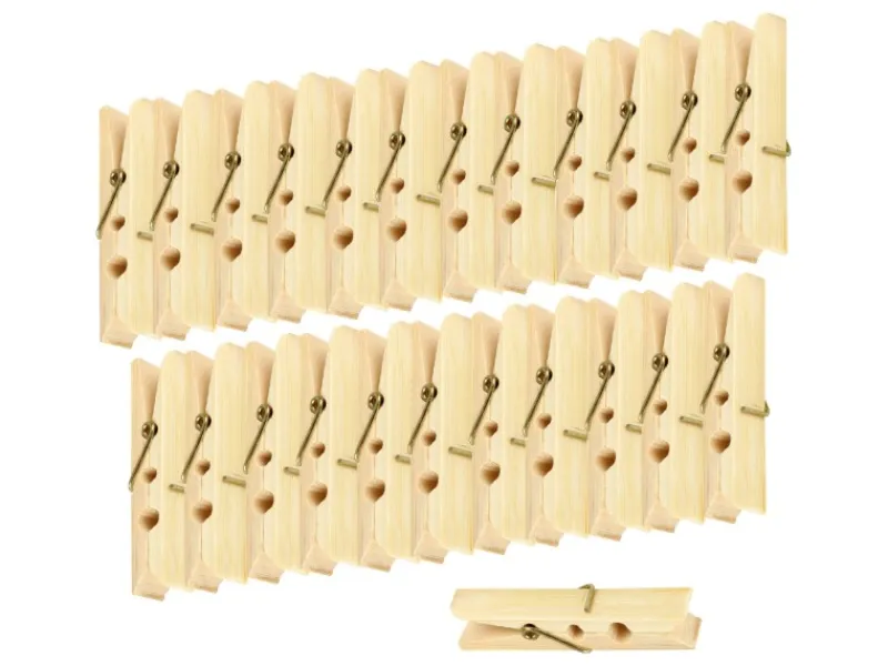 Bestlivings Wäscheklammern Bambus 6 cm 96 Stück