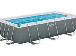 Bestway Mosaik^Stahlrahmen-Pool Set Steel Pro Max Frame 404x201x100 cm Rechteckig Grau