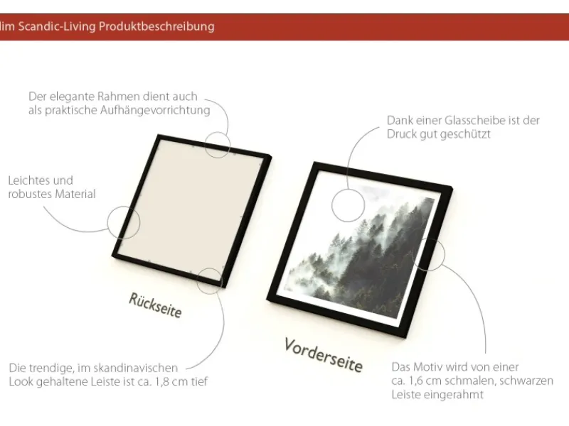 Pro Art Bilder^Bild mit Rahmen Anonymus Foggy Trees 32,5 cm x 32,5 cm