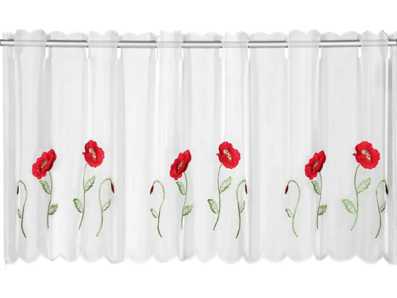 Sehlbach Bistrogardine Mohnblume Rot 45 cm x 155 cm