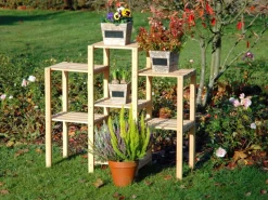 Dobar Vasen|Holzregale^Blumenregal 7-flächig aus Kiefernholz 87 cm x 31 cm x 97 cm FSC®