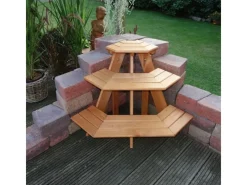 Promadino Blumentreppe Eckelement 3-stufig Honigbraun