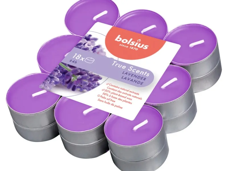 Bolsius Kerzen^Duftteelichter True Scents 18er-Pack Lavendel