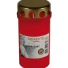 Bolsius Grablicht mit Deckel, Rot, Brenndauer bis zu 55 Std.